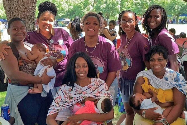 Staff and moms at Health Fair